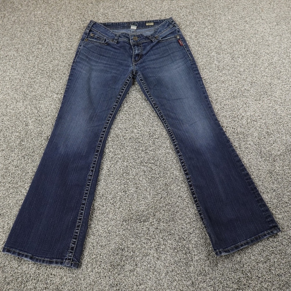 Silver Jeans Womens 31 Dark Blue Denim Pants Suki Boot Low Rise Western Stretch